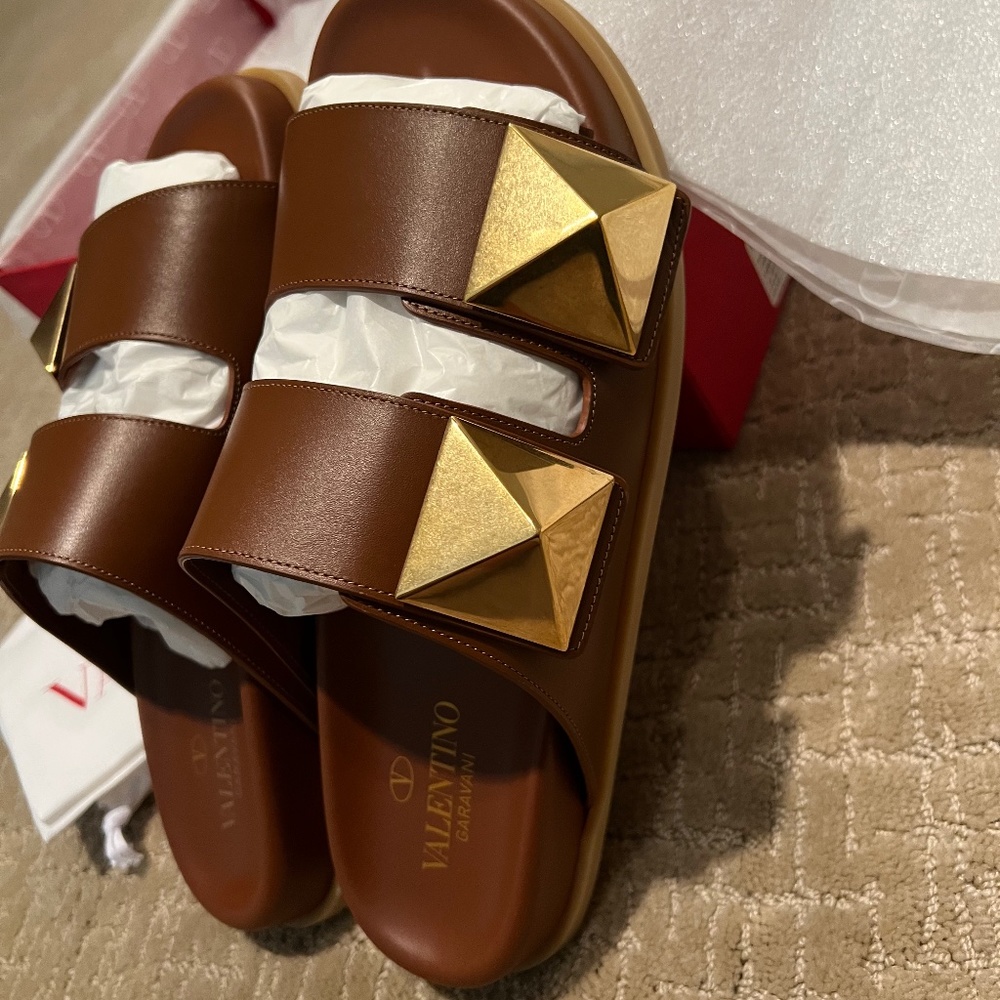 Valentino Garafani large stud leather slides